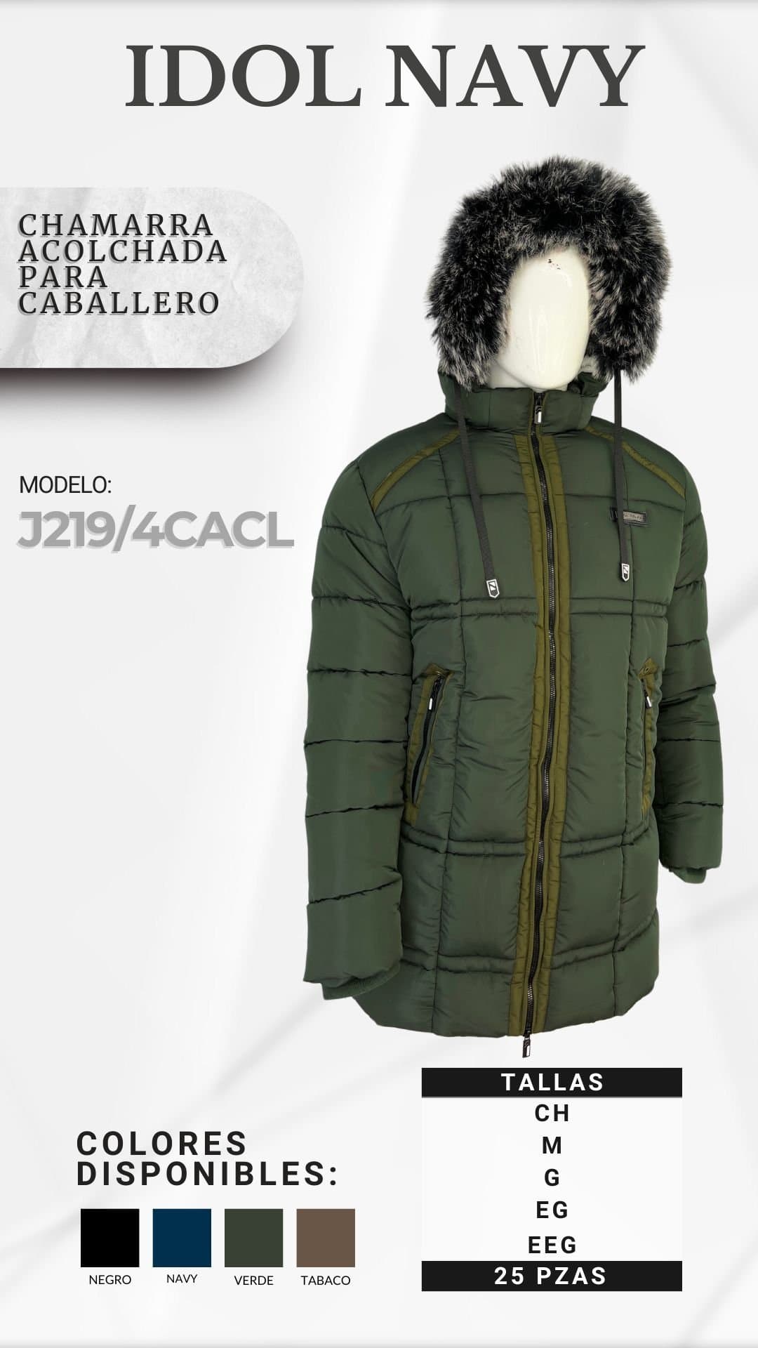 CHAMARRA CABALLERO IDOL-NAVY GORRO CON FUR VENADO LARGA - Thumbnail 2