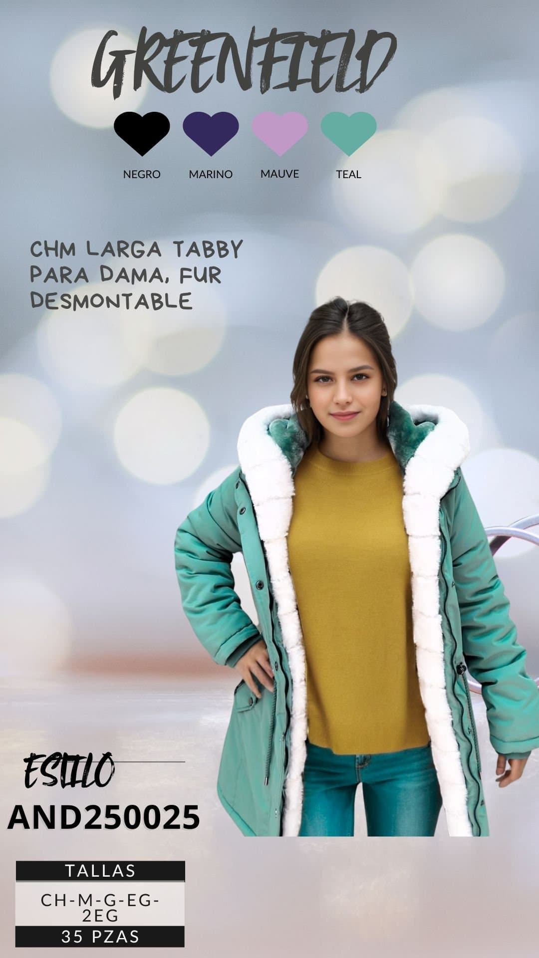CHAMARRA DAMA GREENFIELD TABBY