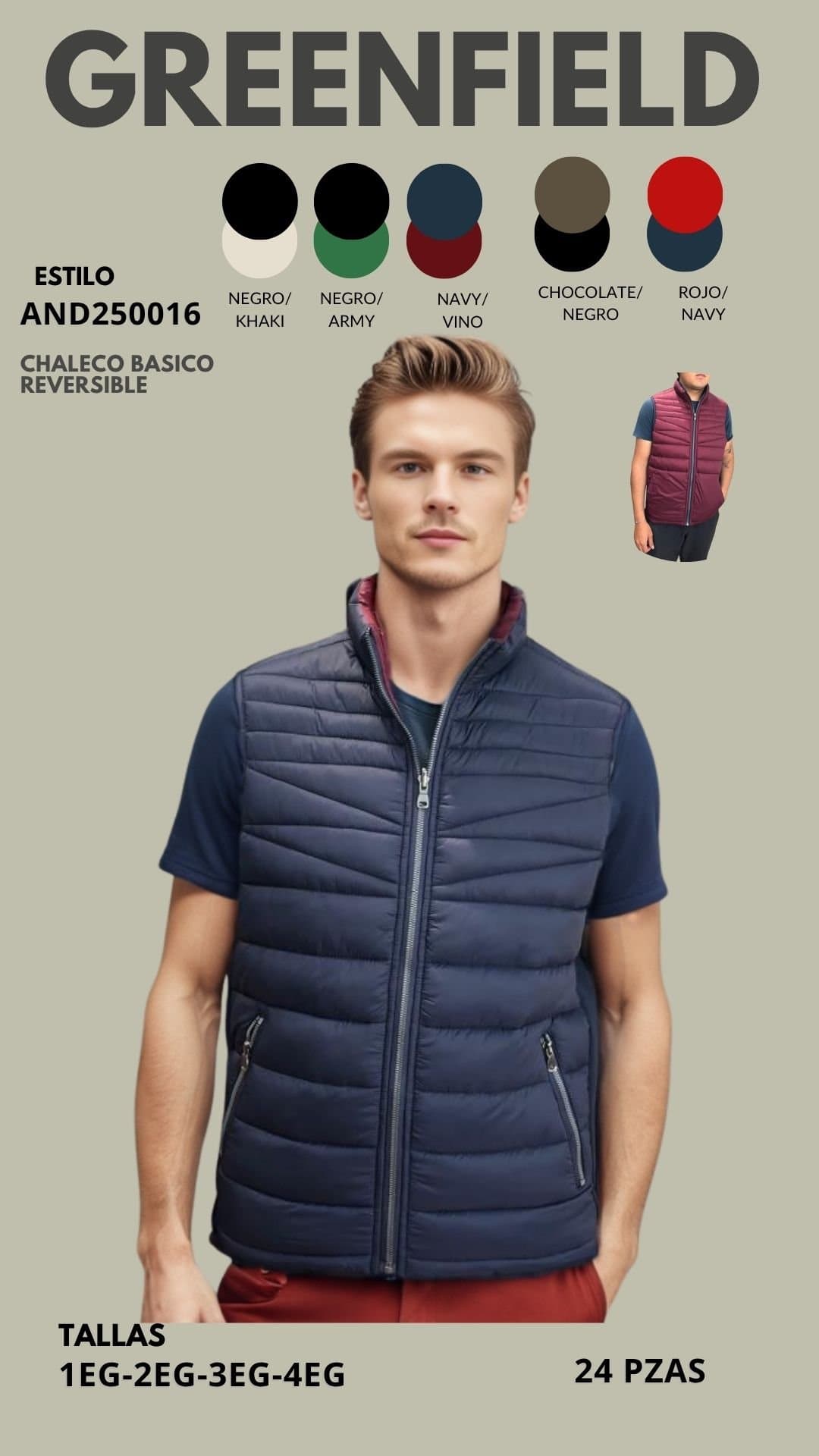 CHL BASICO REVERSIBLE PARA CAB GREENFIELD
