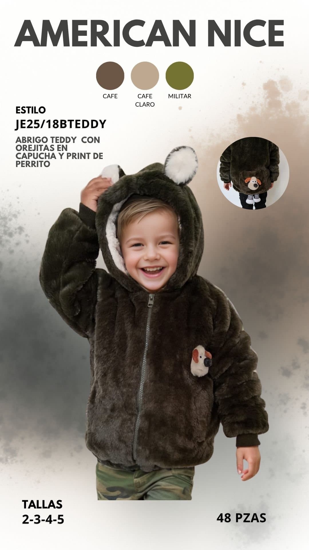 ABRIGO NIÑO AMERICAN NICE TEDDY